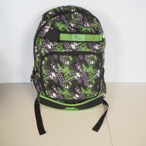 No Fear Green & Black Backpack School Sports Bag Over Shoulder Bag Laptop Zip‎